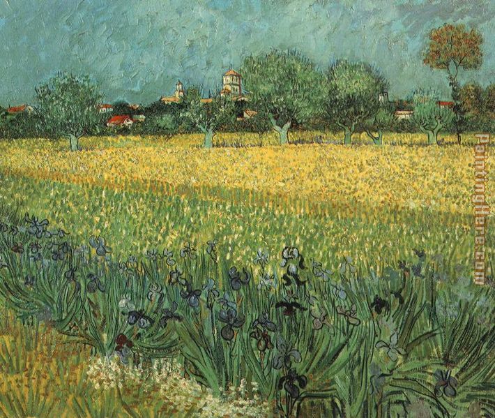 View of Arles with Irises